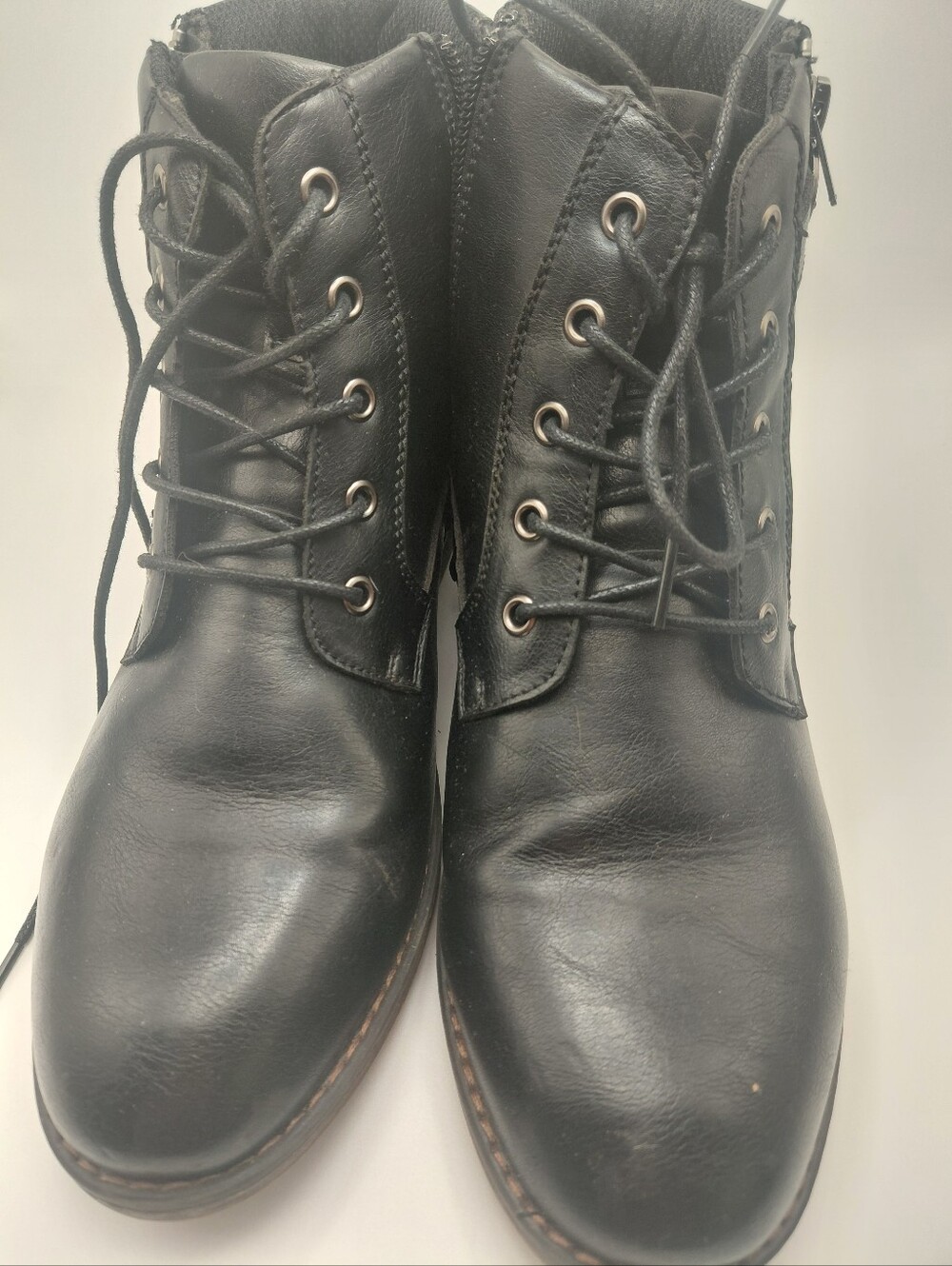 Women's Black Lace-Up Ankle Booties